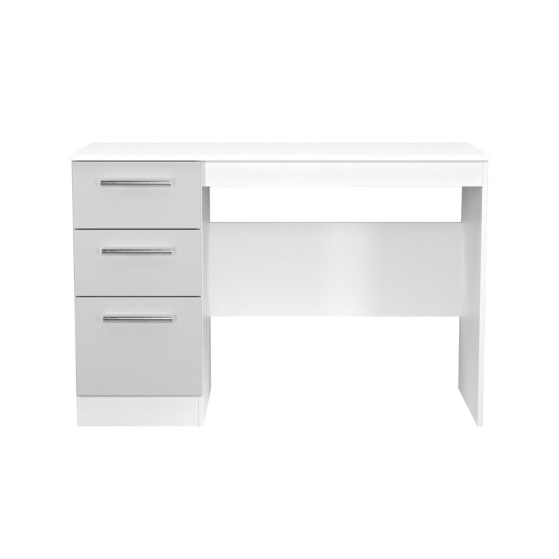 Fully Assembled Heimhart Desk, Light Grey/White