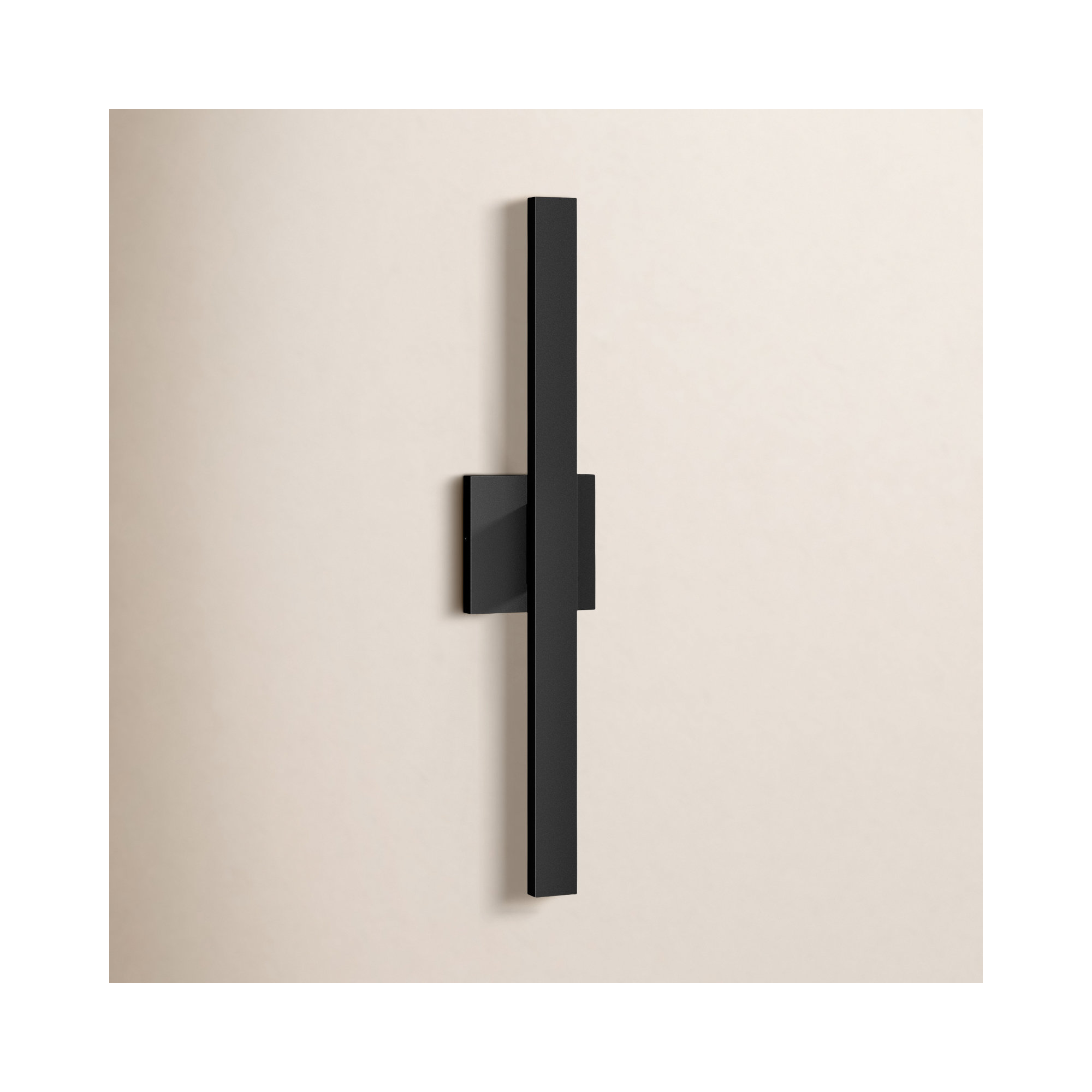 Black Dimmable LED Outdoor Wall Lantern Sconce With Frosted Glass, 23.6" Height