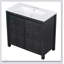 Organisateur de meuble-lavabo de salle de bain avec lavabo, rangement spacieux et finition patinée élégante pour un décor de salle de bain élégant-771754148