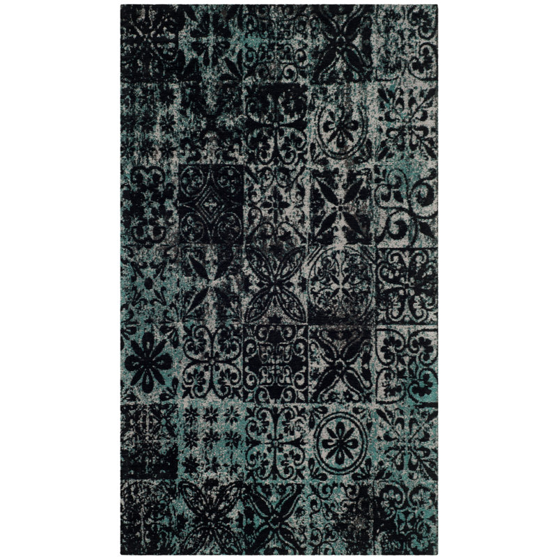 Tapis bleu/noir sud-ouest Goulburn, Rectangle 3 pi x 5 pi
