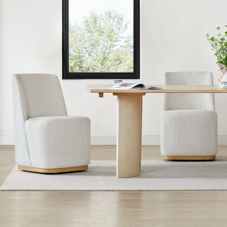 Geelt Upholstered Dining Chairs with Casters