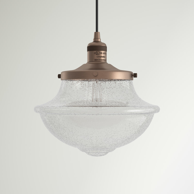 Luminaire suspendu simple à 1 lumière Baptiste, Cuivre antique, Grainé, Ampoule DEL 6 watts Vinage