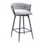 Ensemble de quatre tabourets de bar rotatifs avec coussins en coton et en lin respirants, avec un siège rétro et une structure en fer peint en aérosol noir. Convient aux restaurants et aux bars-1173317952-1173317967