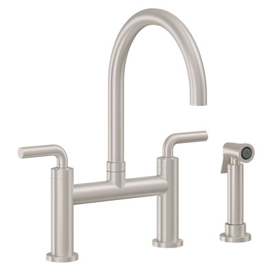 Bridge Kitchen Faucet With Sidespray - Arc Spout