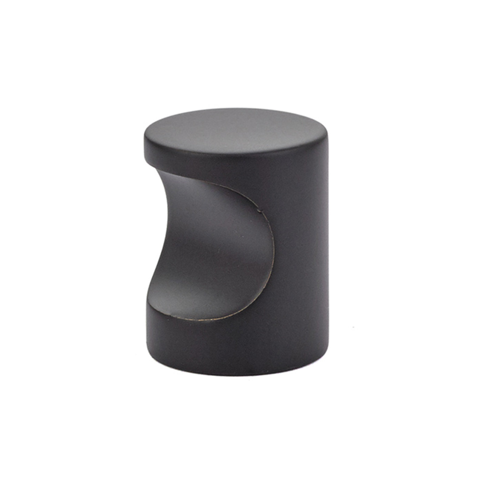 Cylindrical Knob Knob, Flat Black, 1"