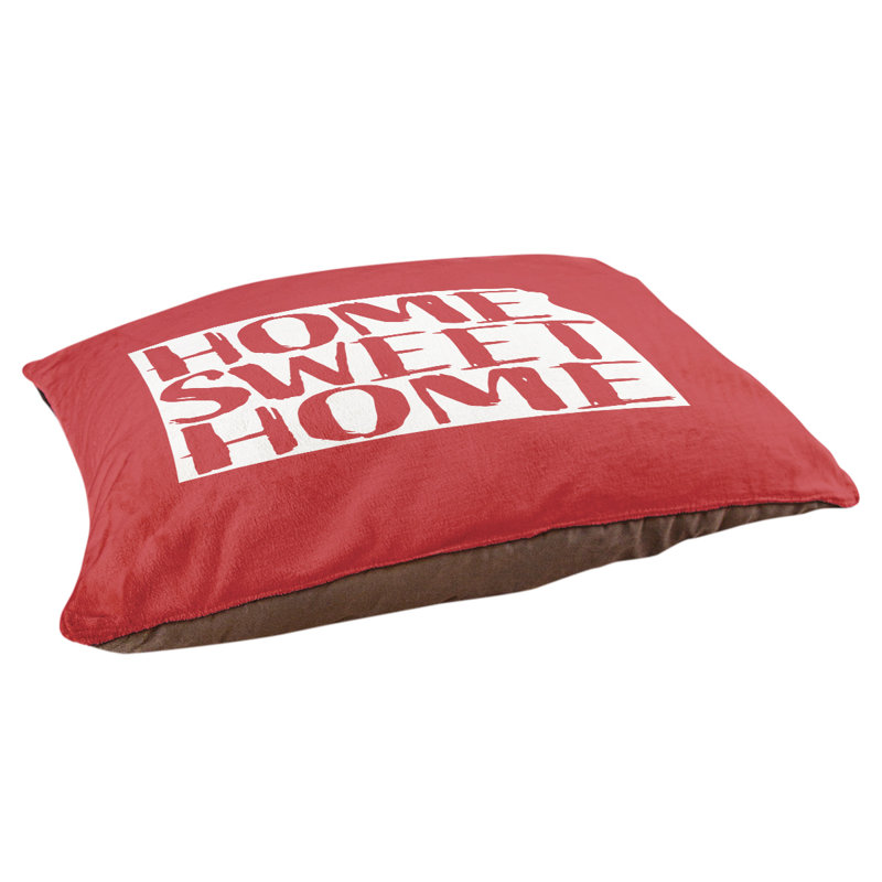 Oreiller pour chien d’intérieur doux kansas home, Grand (l 50 po x P 40 po x H 7 po), Rouge