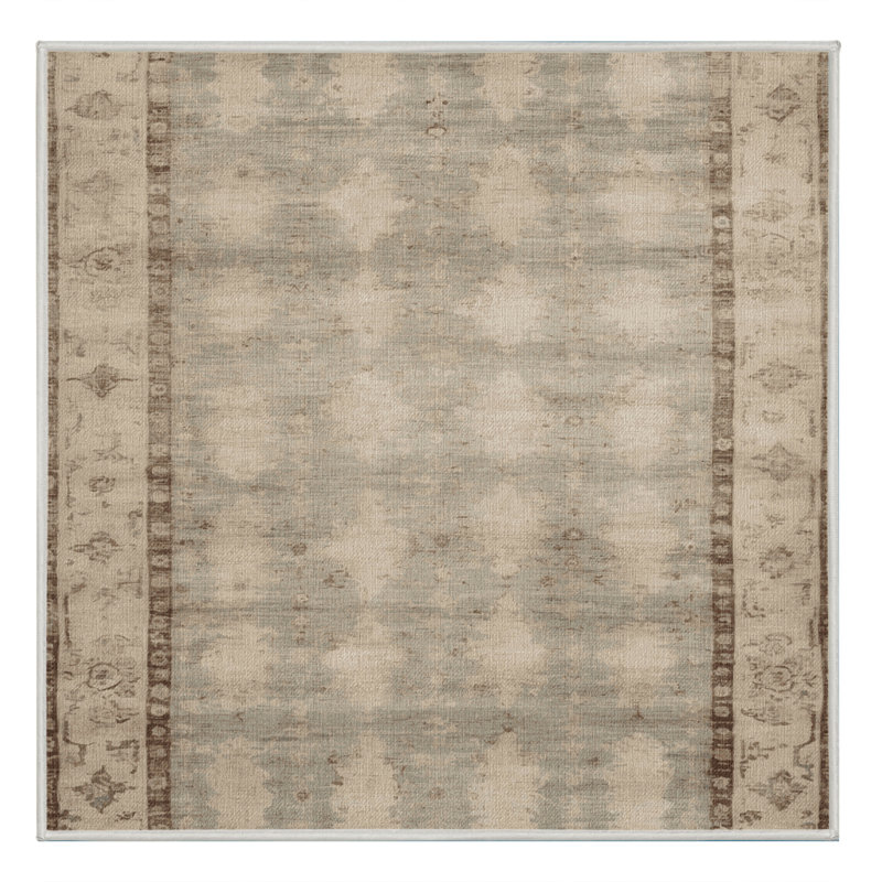 Tapis beige surteint lavable à la machine, Carré 3 pi