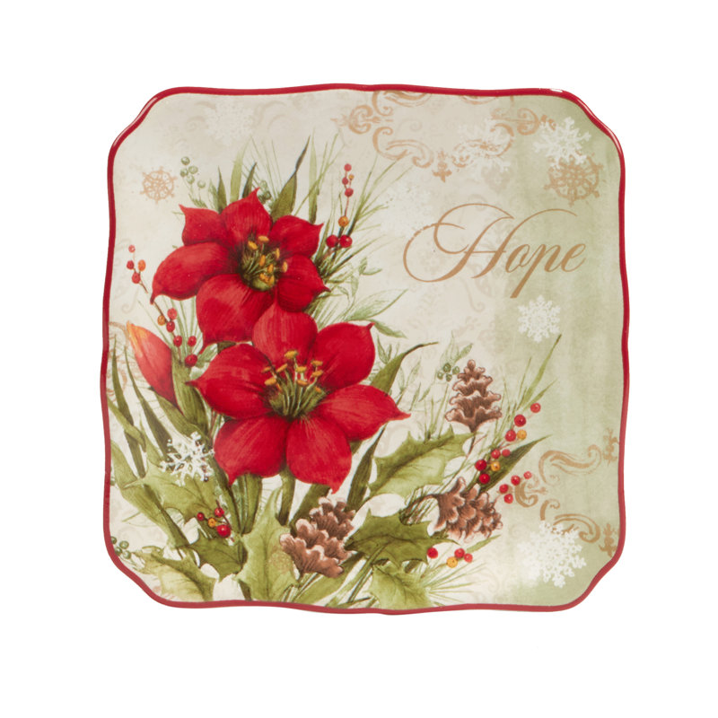 Winter''s Medley Set Of 4 Canape Plates