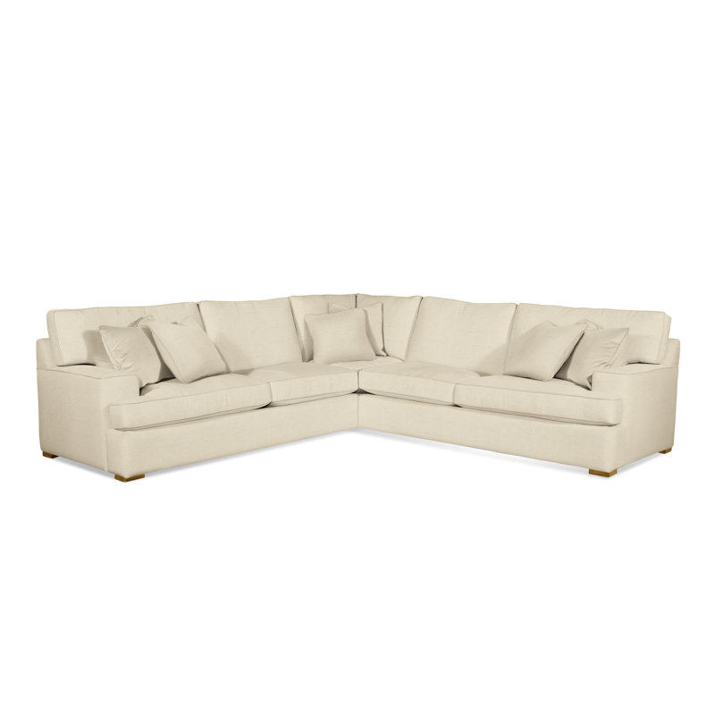 Bridgetown 3 - Piece Upholstered Sectional, Havana Finish, Ivory Crypton Performance; 0886-91
