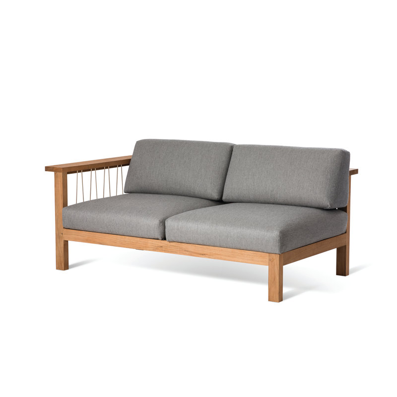 Maro Outdoor 6 - Piece Teak Conversation Set, Charcoal Chine, 20.56" W x 20.56" L x  10.25" H