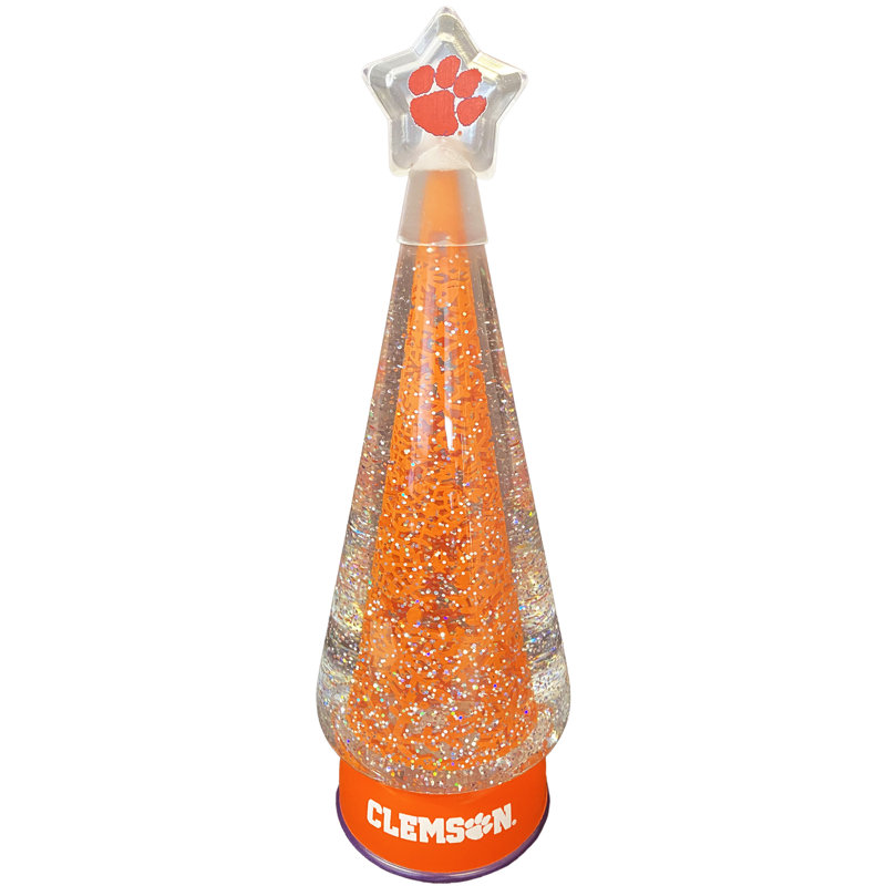 NCAA 12 inch Illuminated Glitter Globe Tree, Clemson Tigers