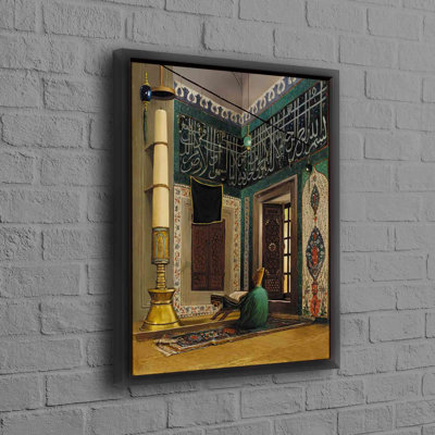 High-Quality Cotton Canvas Wall Art with Osman Hamdi Inspired Design Featuring Atik Valide Mosque for a Touch of Turkish Aesthetic in Home or Office Settings