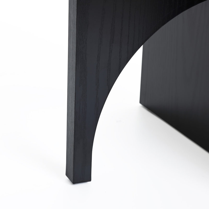 Table d'appoint moderne carrée noire et brune