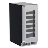 14.88" 24 Bottle Single Zone Built-In Wine Refrigerator with Reversible Hinge and Stainless Steel Frame Glass Door