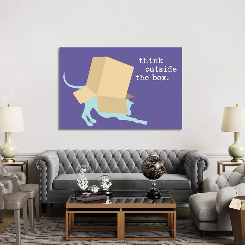 Outside The Box by Dog Is Good And Cat Is Good - Wrapped Canvas Print, 152.5 cm H x 101.5 cm W