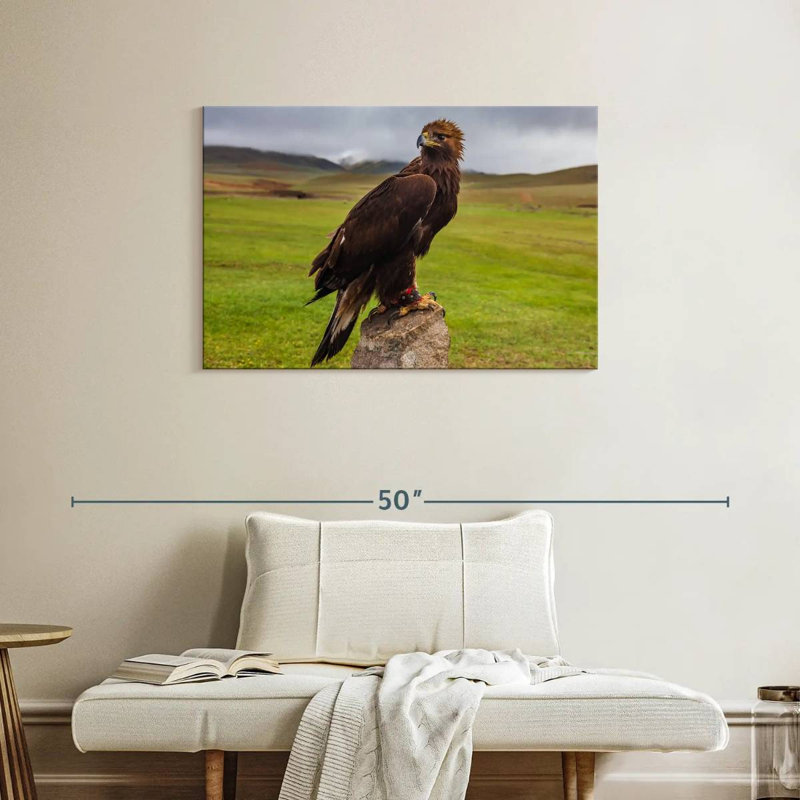 Brampt Eagle On Stone, 24" H x 36" W