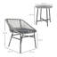 3 Pieces Rattan Bistro Set with Cushions Outdoor Patio-1095378671