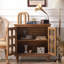 Buffet en bois massif brun et verre
