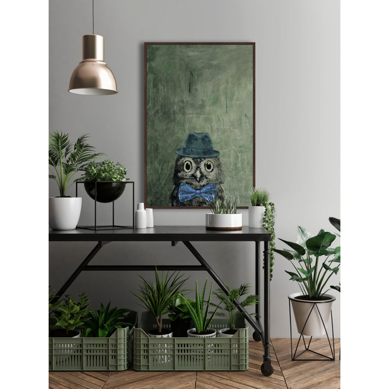 «Mister Owly», reproduction sur toile encadrée, H 24 po x l 16 po x P 1,5 po