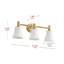 Luminaires de salle de bain 3 lumières laiton doré et verre beige