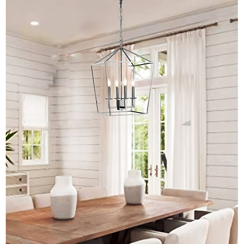 Alexian 4 - Light Silver Lantern Pendant, 12.5'' H x 12.59'' W x 12.59'' D
