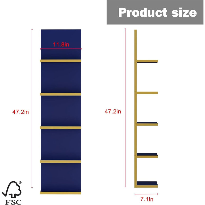 5-tier Floating Shelf With Led Lights