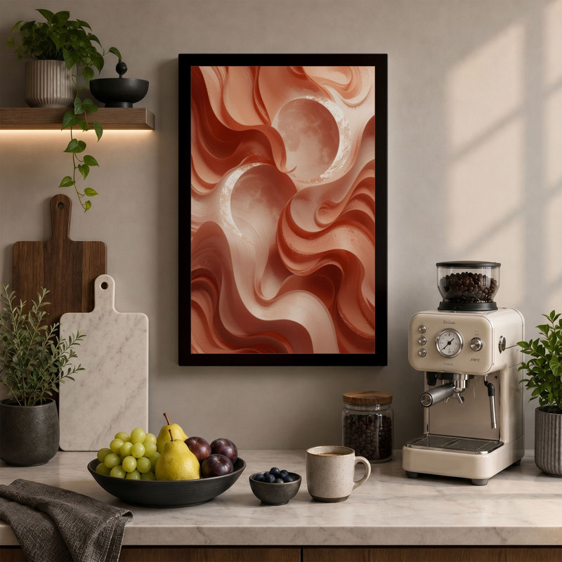 Flowing Forms Abstract - Wrapped Canvas, 24x16 - 61.0 x 40.6 cm, Black Border