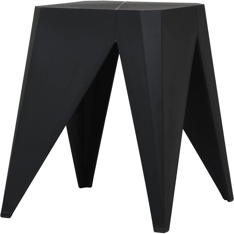 Isbella Polypropylene Plastic Accent Stool, Black