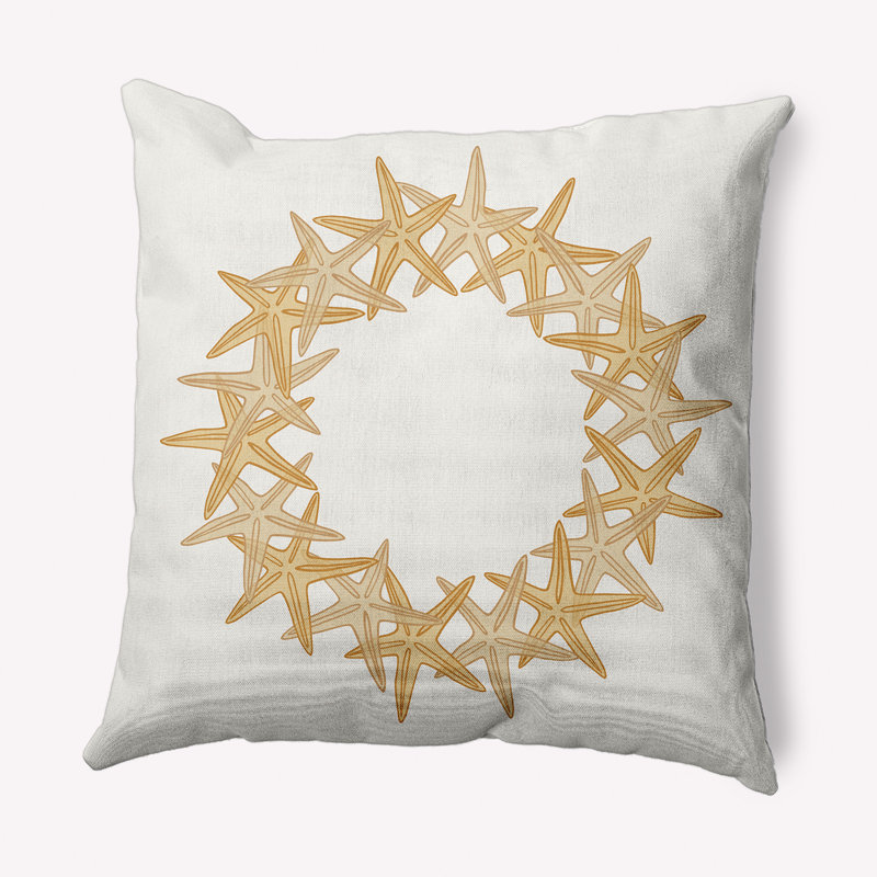 Coussin intérieur / extérieur Coastal Christmas, 16 po x 16 po, Jaune