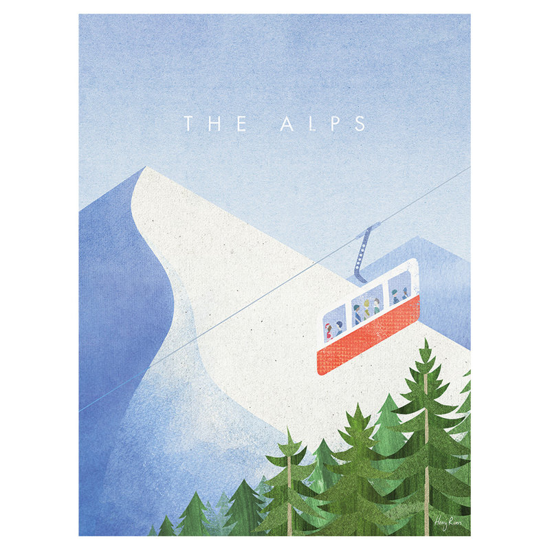 HENRY RIVERS (THE ALPS) 60 X 80CM CANVAS - Wrapped Canvas Canvas