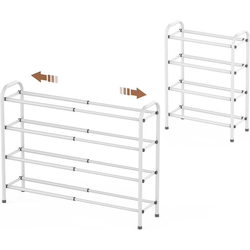 16 Pair Shoe Rack, White