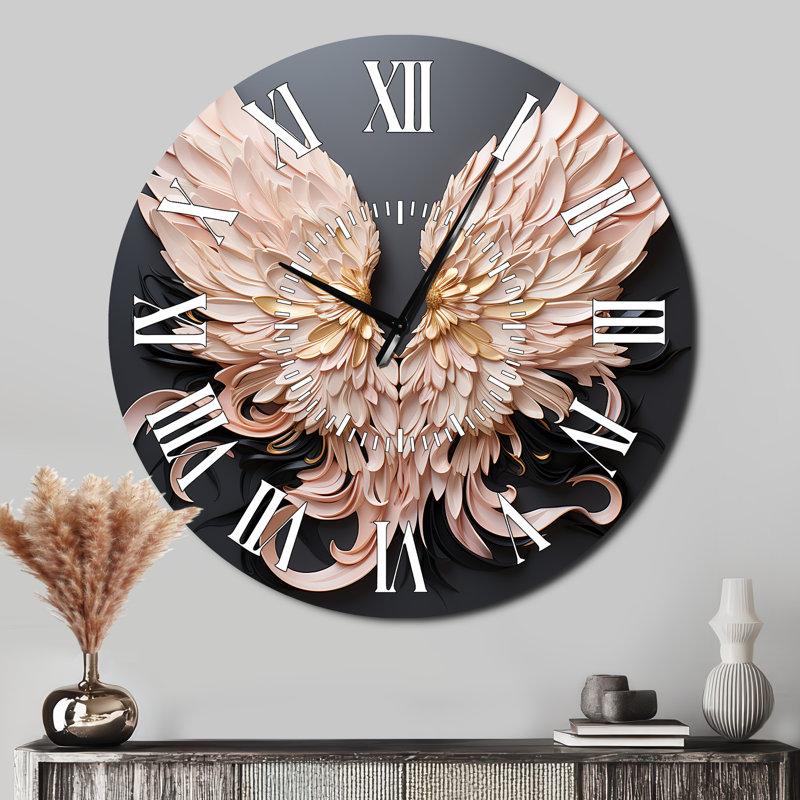 Horloge murale Minimalisme Angel Wings - Femme déesse, Surdimensionné