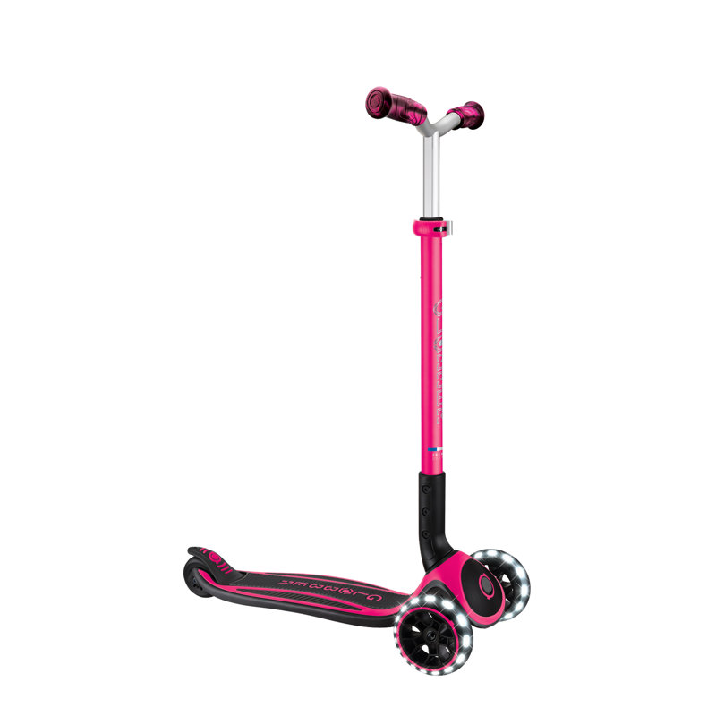  Globber Ace Lights 3 Wheel Scooter, Pink