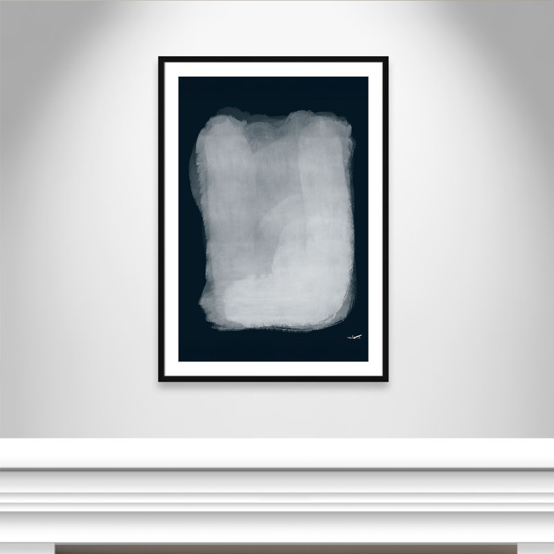 Calme 001, reproduction par A.Atelier, H 41,5 po x l 29,5 po x P 1,25 po, Reproduction encadrée noire avec passe-partout