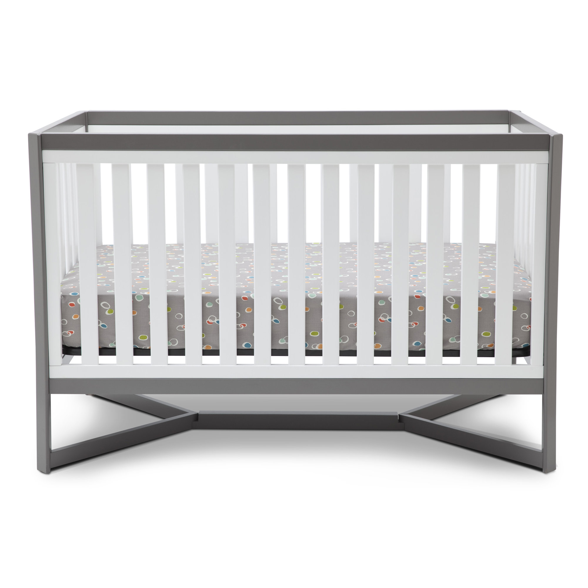 Tribeca 4-in-1 Convertible Crib, White/Gray