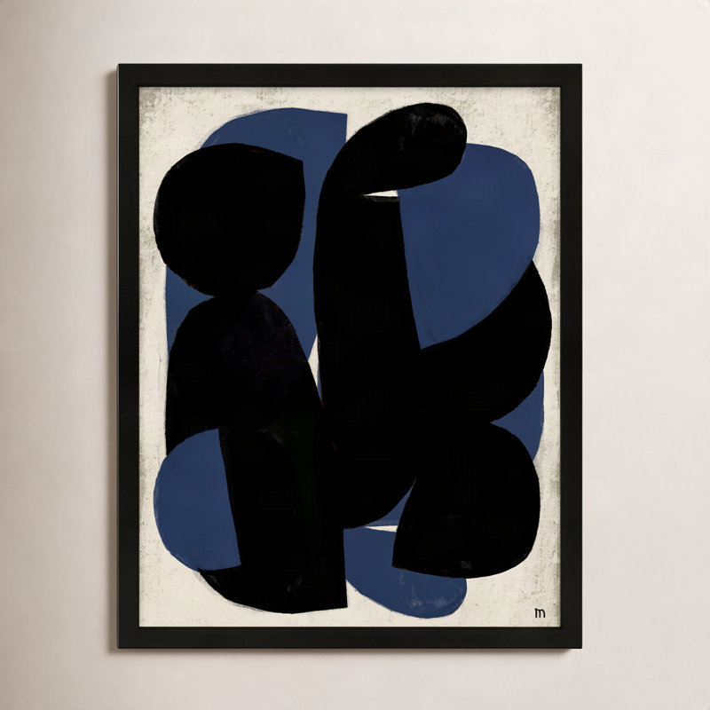 Blue Note Painting by StudioM, Black Framed Paper, 30" H x 24" W x 1.25" D