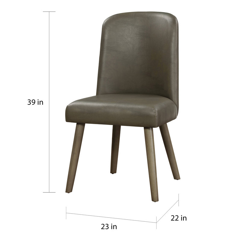 Ensemble de 2 chaises d'appoint Waylon en cuir synthétique gris et finition chêne gris