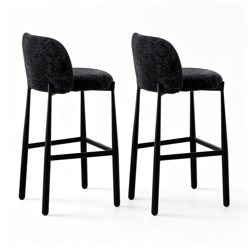 Chaise d'appoint à dossier solide gris (ensemble de 2), Gris, 37.99"