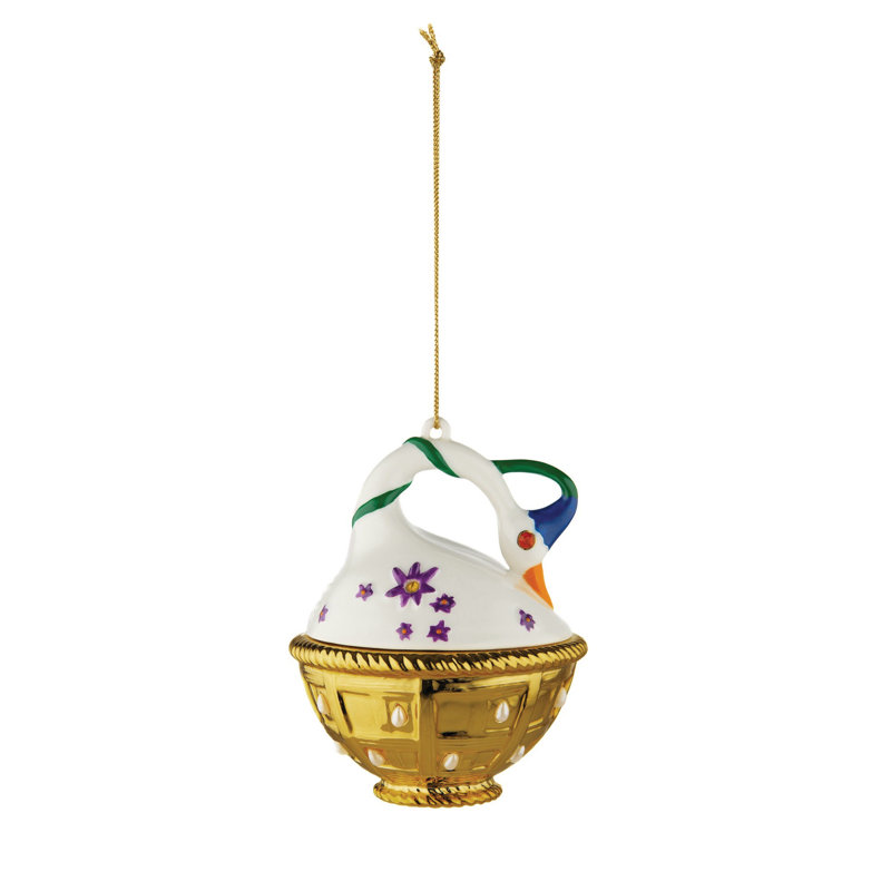 Cigno Di Primavera 4.14 " Porcelain Hanging Figurine Ornament