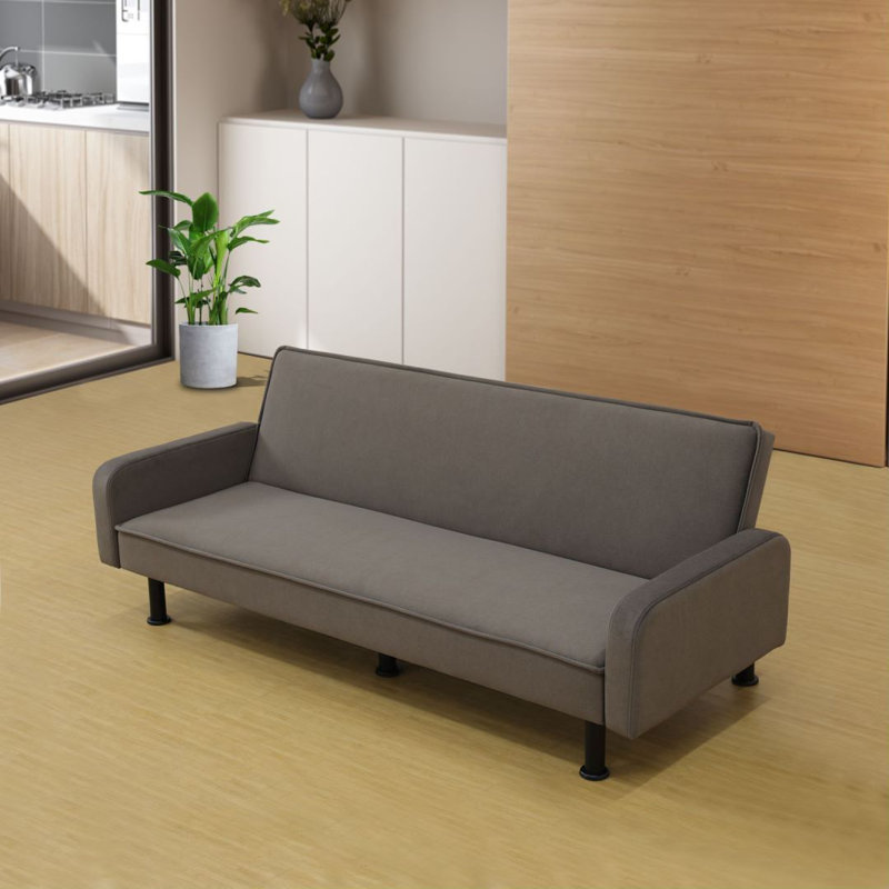 Canapé convertible en velours 77,5 po, Velours gris foncé