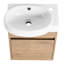 Meuble-lavabo suspendu avec portes à fermeture amortie, lavabo de 40 cm et étagère de rangement, design flottant pour salles de bain compactes, lavabo en céramique durable, style moderne et épuré, idéal pour les petits espaces.