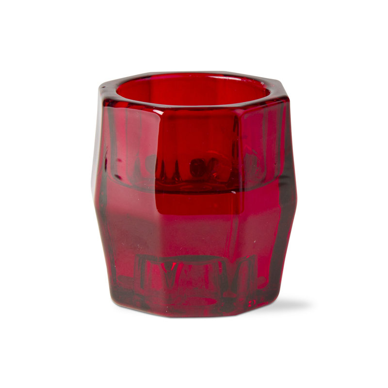 Porte-bougie bougie chauffe-plat Ebern Designs Geo, Rouge