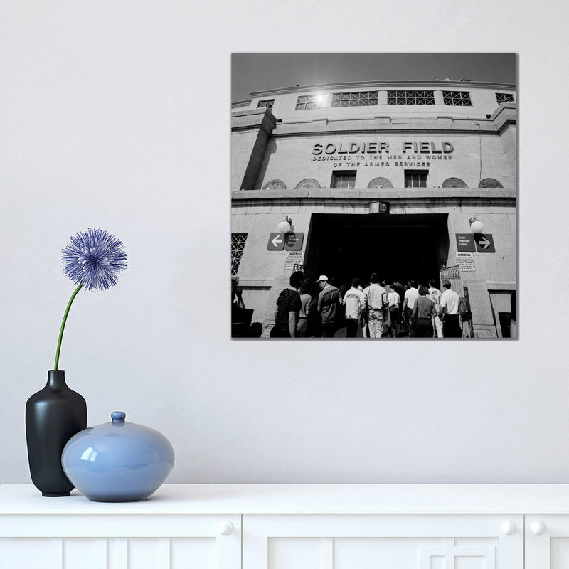 Spectators Entering a Football Stadium, Soldier Field, Lake Shore Drive, Chicago, Illinois, USA 1 Piece Wrapped Canvas Wall Art