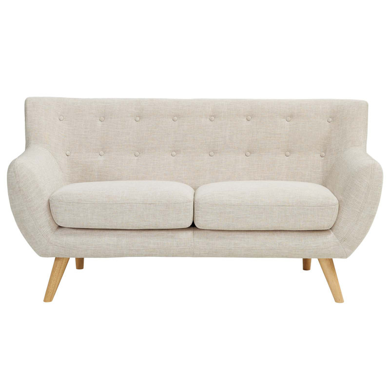 Modway Carson Carrington Nordborg Upholstered Loveseat, Beige Polyester, 32.5" H x 61.5" W x 32.5" D