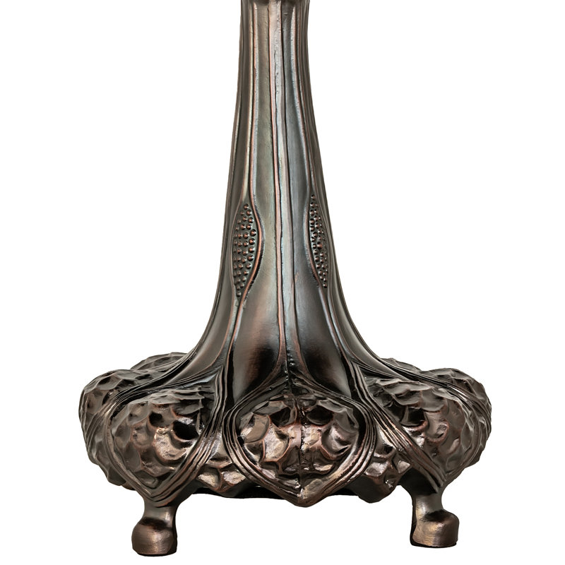 Meyda Seashell Bronze 3-Light Stained Glass Table Lamp