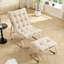 Méridienne d'extérieur avec fauteuil inclinable souple, coussin gonflable et repose-pieds, parfaite pour la chambre à coucher, structure en acier beige, coussin de structure d'une capacité de 300 livres,