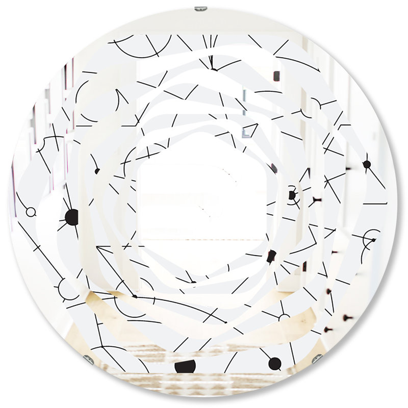 Miroir mural moderne dessiné à la main, H 31,5 po x l po