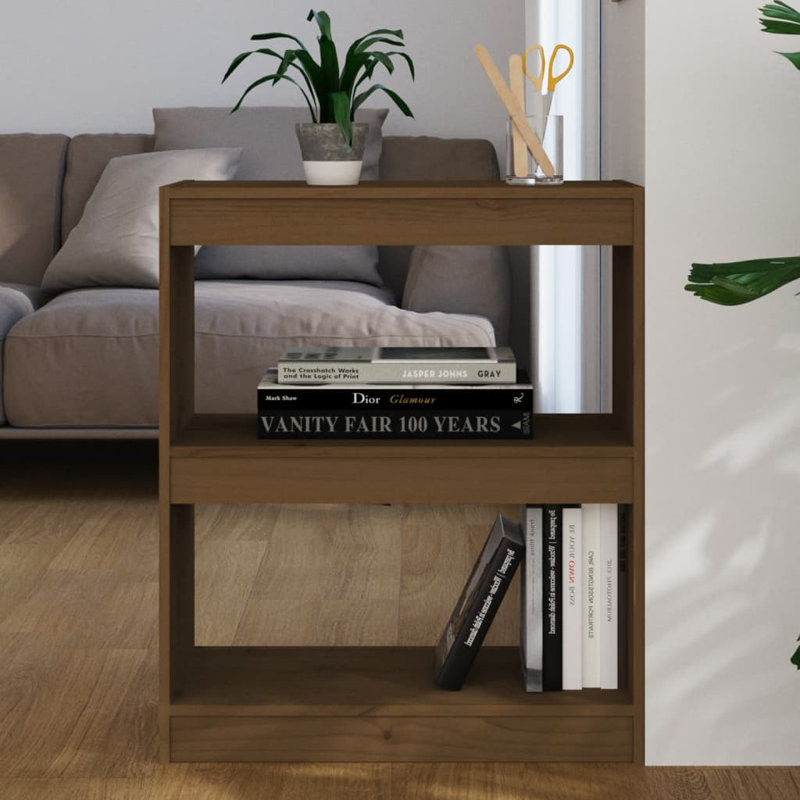 Book Cabinet/Room Divider, (2 Shelves) 72cmH x 60cmW x 30cmD, Grey Sonoma