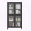 Vitrine de rangement classique en métal avec verre à gaufres-485059587