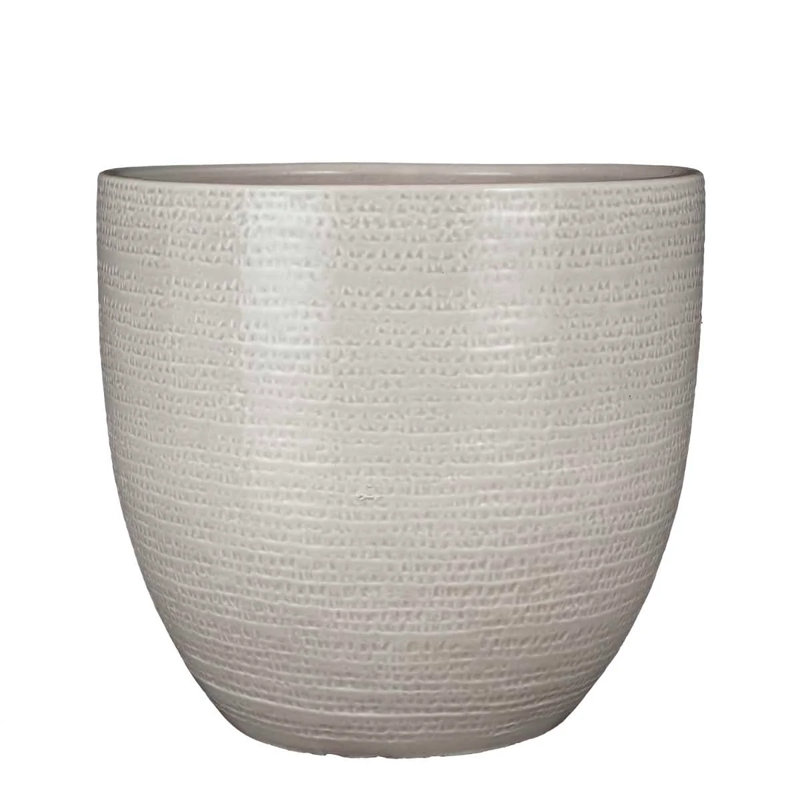 Cecilya Handmade Pot Planter, 32cm H x 35cm W x 35cm D, Light Grey